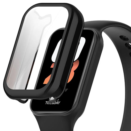 For Xiaomi Smart Band 8 Active / Redmi Band 2 TPU Watch Case Electroplating Frame Cover - Electroplating Black - 1