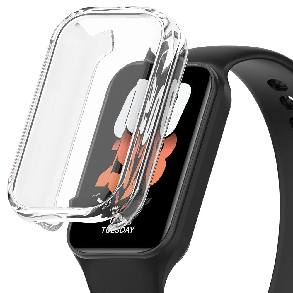 For Xiaomi Smart Band 8 Active / Redmi Band 2 TPU Watch Case Full Protection Cover - Transparent - 1
