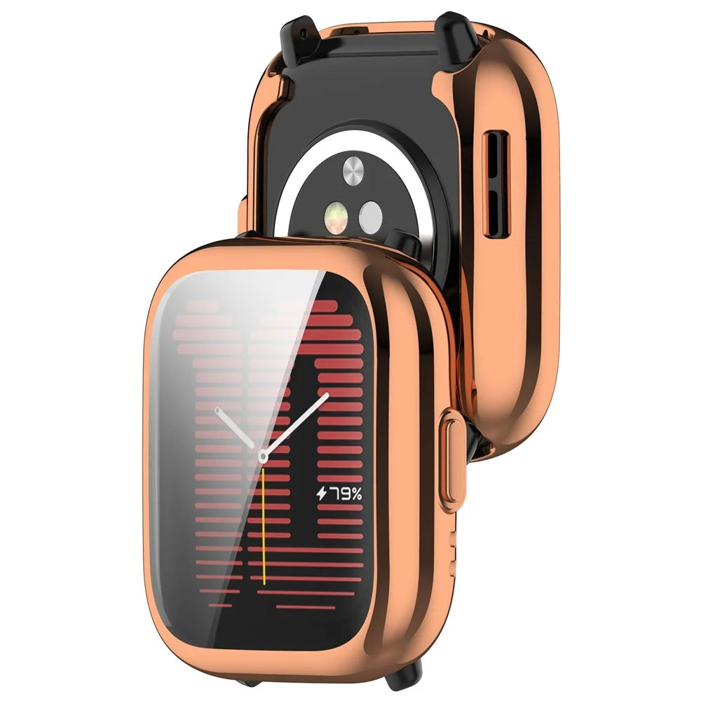 Watch Case for Huami Amazfit Active (A2211) Electroplating Frame TPU Cover - Electroplating Rose Gold - 7