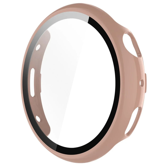 For vivo Watch 3 Hard PC Cover Watch Case with Tempered Glass Screen Protector - Pink - 3