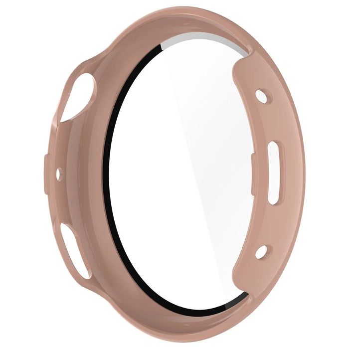 For vivo Watch 3 Hard PC Cover Watch Case with Tempered Glass Screen Protector - Pink - 4