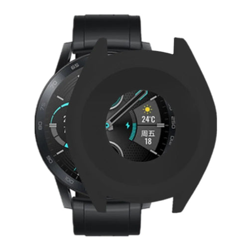 For Huawei Watch GT 2 42mm 46mm / Honor Magic Watch 2 Protective Case Silicone Hollow Anti-Scratch Watch Cover - Black - 1