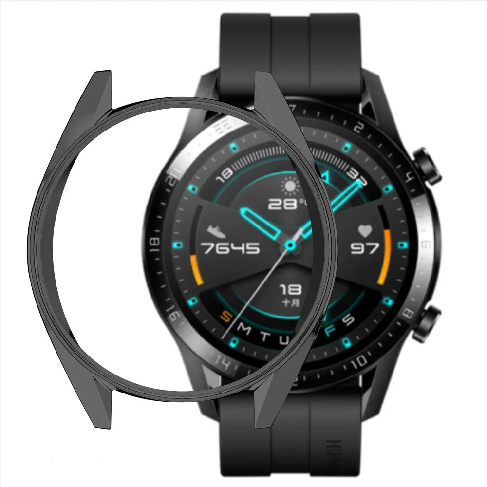 Huawei Watch GT / Watch GT 2 46mm / Watch GT 2 42mm Watch Case TPU Electroplating Frame Protector - Black - 3