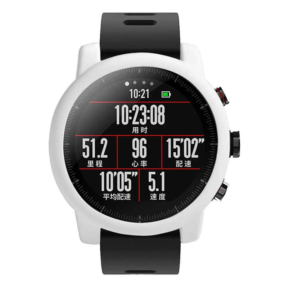 For Huami Amazfit Stratos 2 Watch Protective Frame Soft Silicone Drop-proof Cover - White - 3