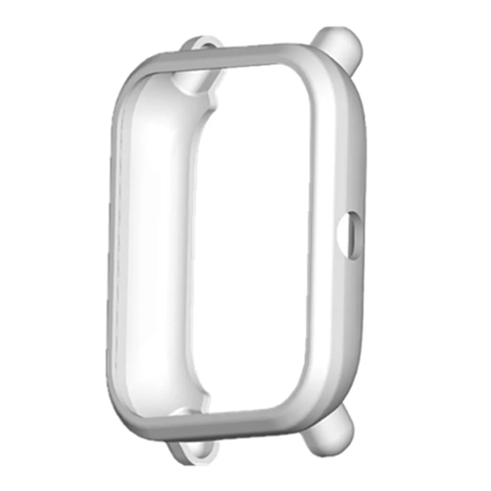 For Huami Amazfit Bip Pop / Bip / Bip U Watch Case Scratch-proof Soft TPU Frame Cover - White - 3
