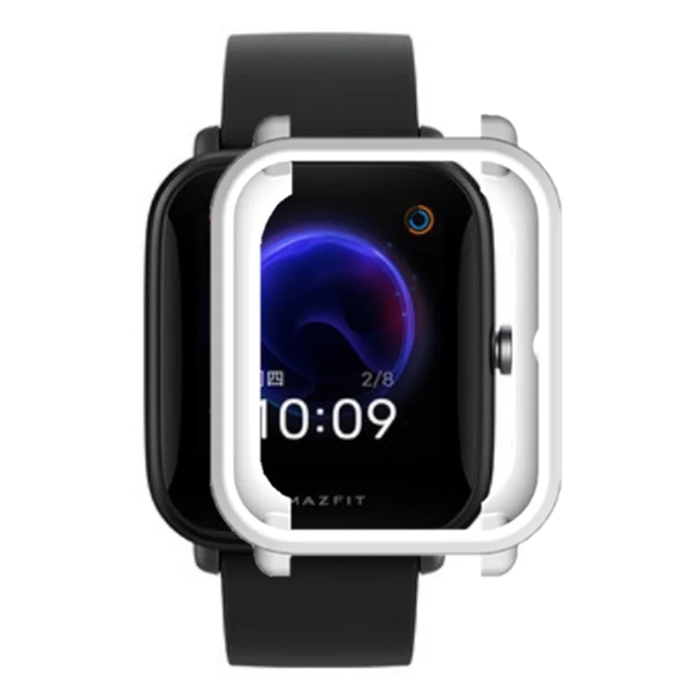 For Huami Amazfit Bip Pop / Bip / Bip U Watch Case Scratch-proof Soft TPU Frame Cover - White - 4