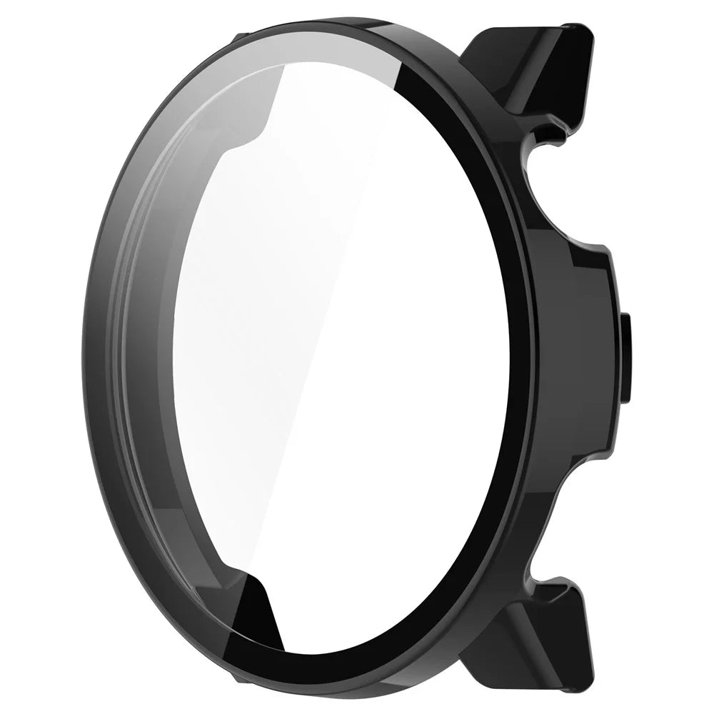 For Coros Pace 3 Protective Case Hard PC Watch Cover with Tempered Glass Screen Protector - Black - 4