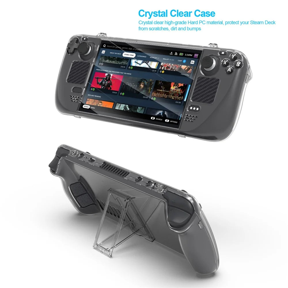 JYS JYS-SD021 19-in-1 Accessories Kit with Clear Case, Tempered Glass Screen Protector for Valve Steam Deck Game Console Protective Set - 4