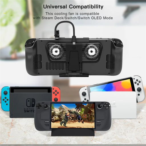 JYS JYS-SD006 For Steam Deck / Nintendo Switch / OLED Cooling Fan Dual Type-C Female Adapter Bracket Mount - 2