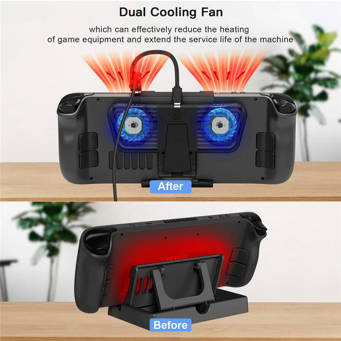 JYS JYS-SD006 For Steam Deck / Nintendo Switch / OLED Cooling Fan Dual Type-C Female Adapter Bracket Mount - 4
