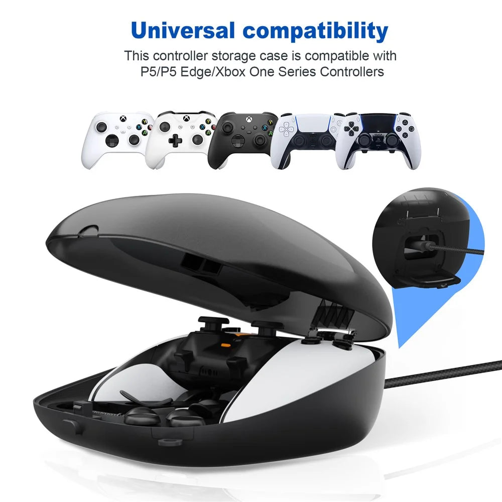 JYS JYS-P5169 For Sony PS5 / DualSense Edge EVA Storage Case Game Controller Convenient Charging Bag - Black - 2