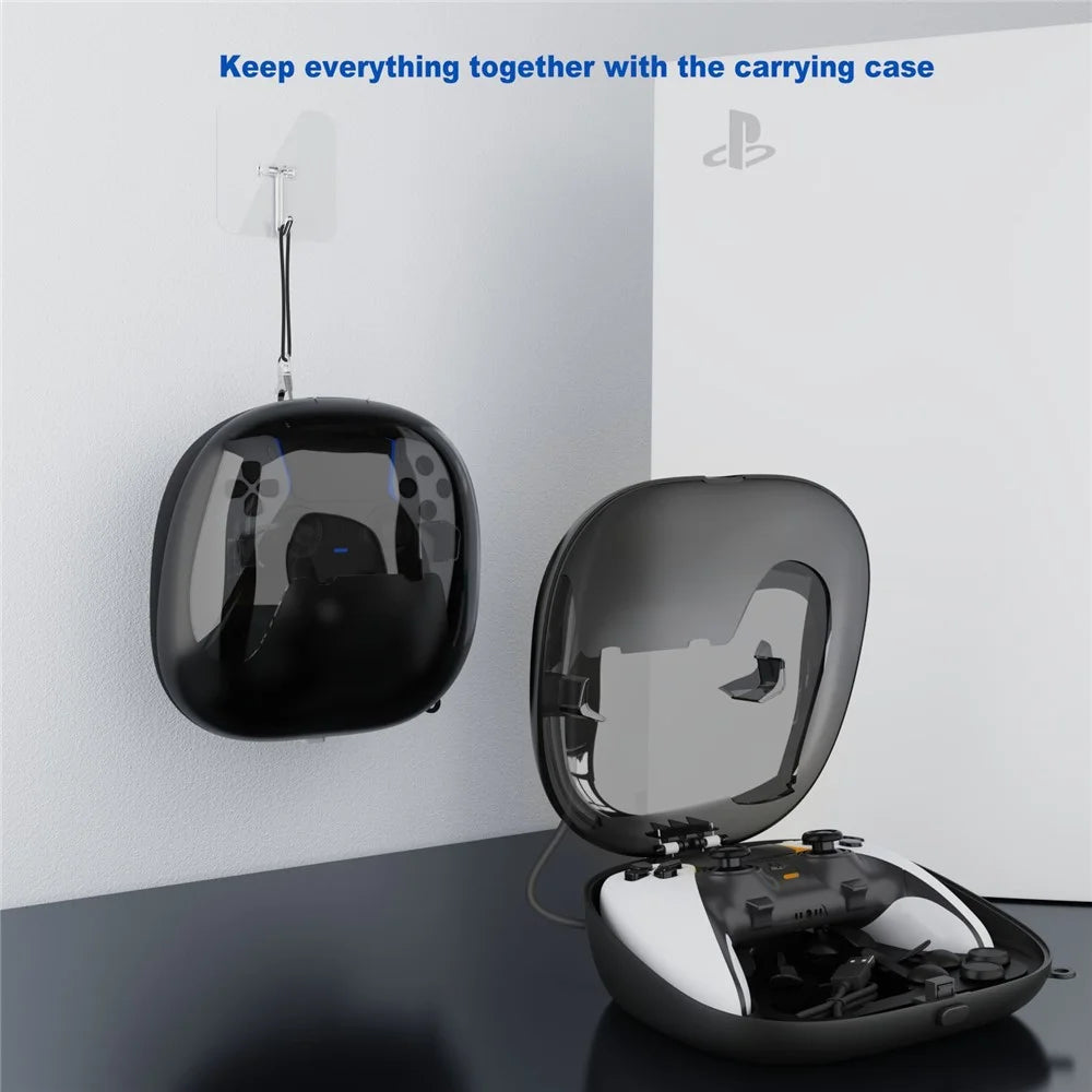 JYS JYS-P5169 For Sony PS5 / DualSense Edge EVA Storage Case Game Controller Convenient Charging Bag - Black - 5