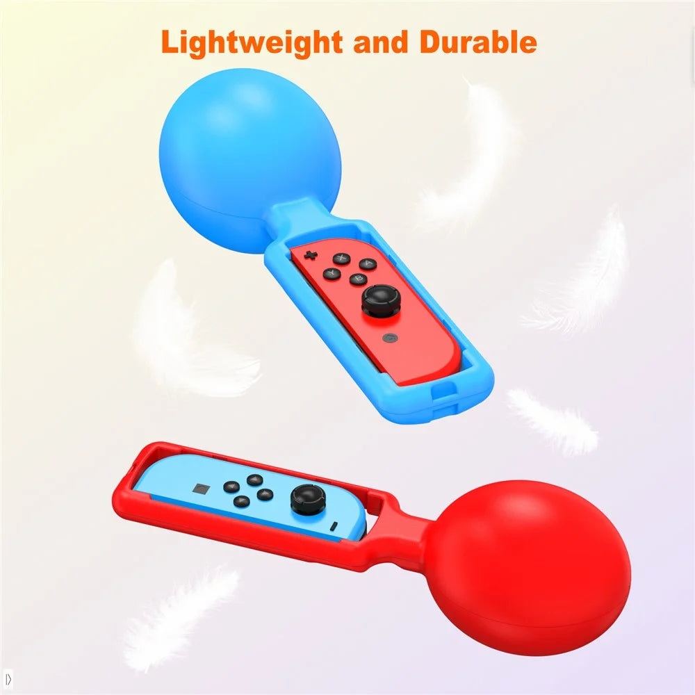 JYS JYS-NS251 2PCS For Nintendo Switch Joy-Con Music Sand Hammer Hand Grips Game Controllers - Red+Blue - 2