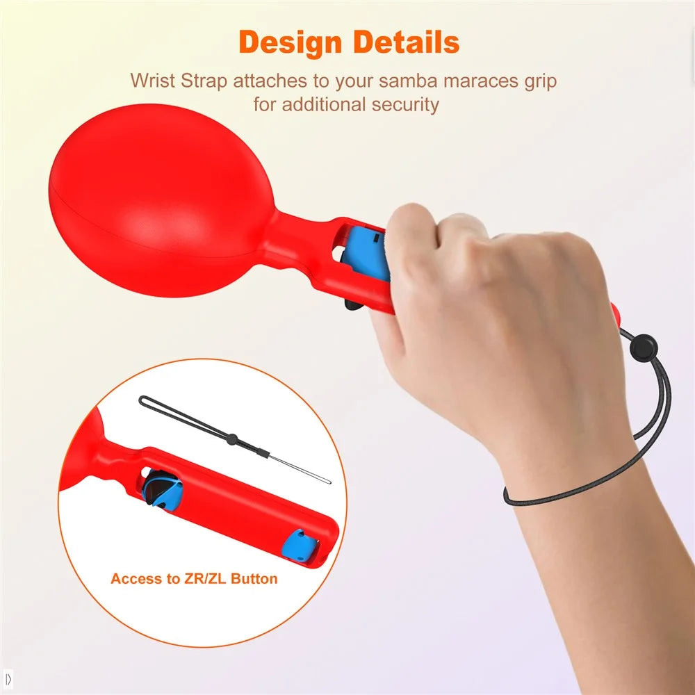 JYS JYS-NS251 2PCS For Nintendo Switch Joy-Con Music Sand Hammer Hand Grips Game Controllers - Red+Blue - 3