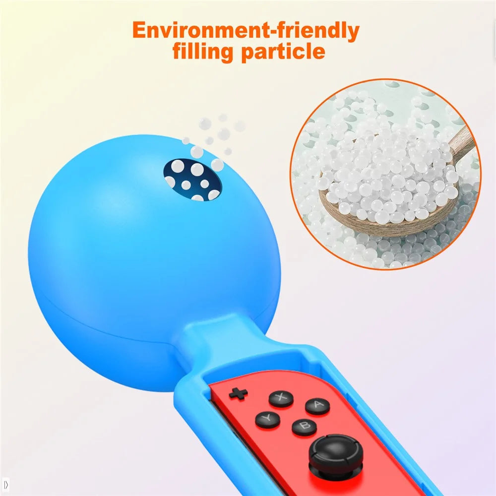 JYS JYS-NS251 2PCS For Nintendo Switch Joy-Con Music Sand Hammer Hand Grips Game Controllers - Red+Blue - 4