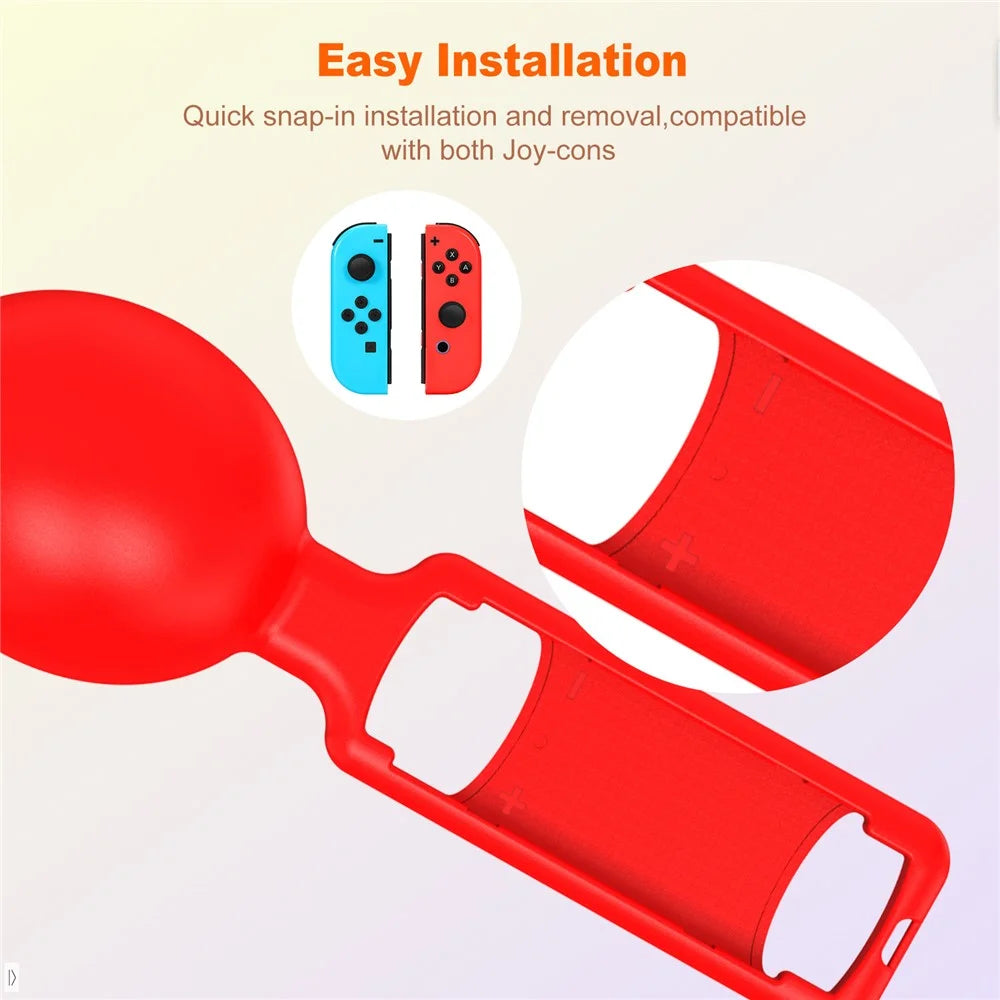 JYS JYS-NS251 2PCS For Nintendo Switch Joy-Con Music Sand Hammer Hand Grips Game Controllers - Red+Blue - 5
