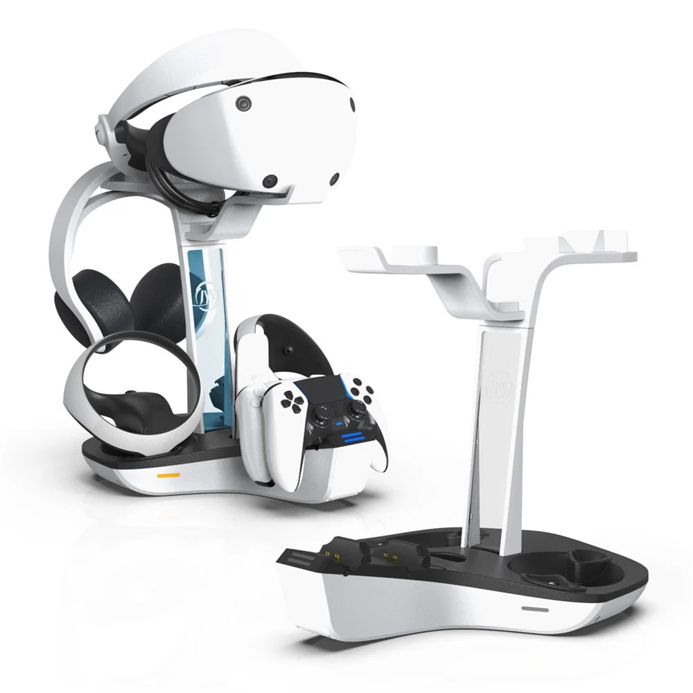 JYS JYS-P5156 Charging Display Stand for Sony PS VR2 / PS5 / PS5 DualSense Edge Controller, VR Headset Charging Dock with RGB Light - 1