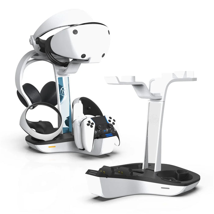 JYS JYS-P5156 Charging Display Stand for Sony PS VR2 / PS5 / PS5 DualSense Edge Controller, VR Headset Charging Dock with RGB Light - 1