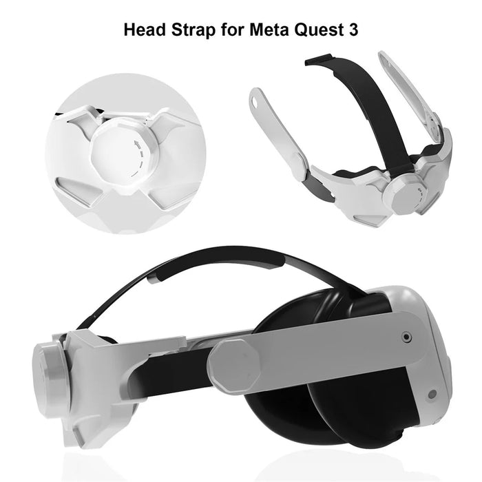 JYS JYS-MQ010 For Meta Quest 3 VR Headset Adjustable Head Strap Pressure Reduce Fixing Headband - 2