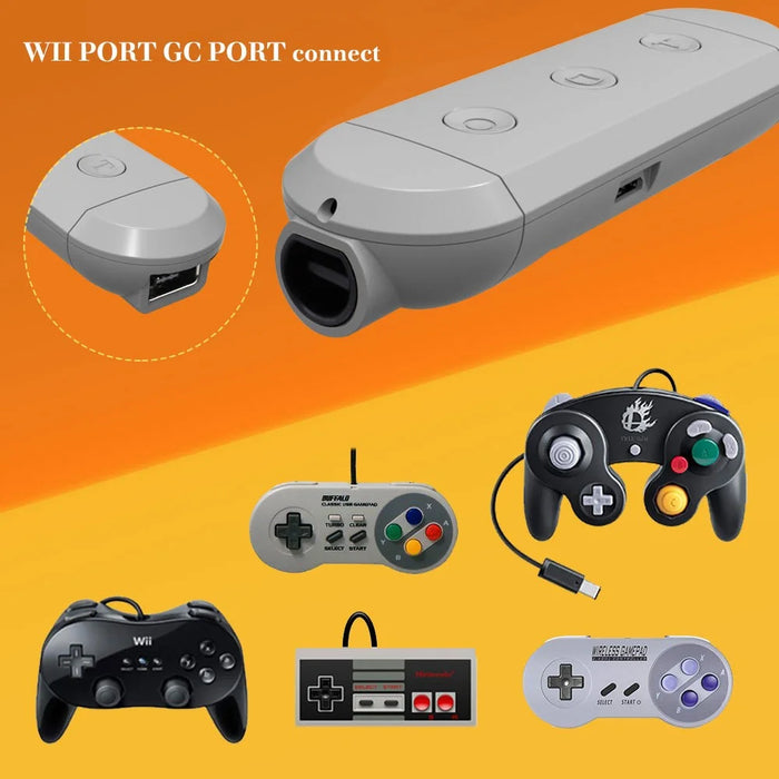 JYS JYS-NS166 GC Wireless Controller Adapter Compatible with Nintendo Switch / PC, Game Controller Converter with Vibration, Screenshot Turbo Function - 6