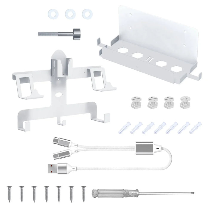 JYS JYS-P5163 Wall Mount Kit with Controller Holder for Sony PS5 / PS VR2 Headset Game Console Display Stand - 7