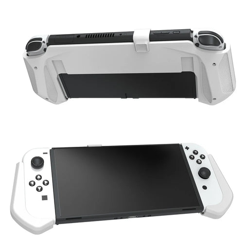 JYS JYS-NS232 For Nintendo Switch OLED Game Console Non-Slip Pluggable Base Grip Case - White - 1