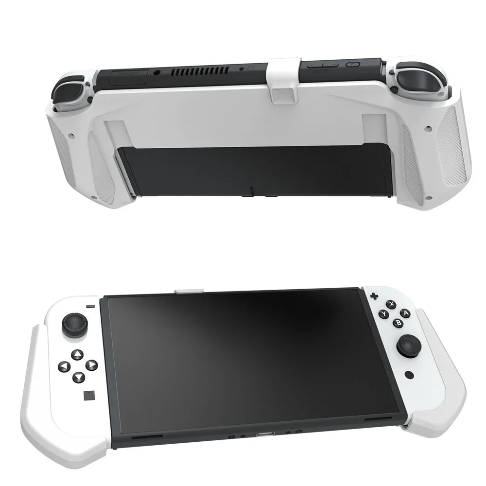 JYS JYS-NS232 For Nintendo Switch OLED Game Console Non-Slip Pluggable Base Grip Case - White - 1