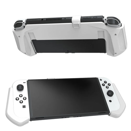 JYS JYS-NS232 For Nintendo Switch OLED Game Console Non-Slip Pluggable Base Grip Case - White - 1