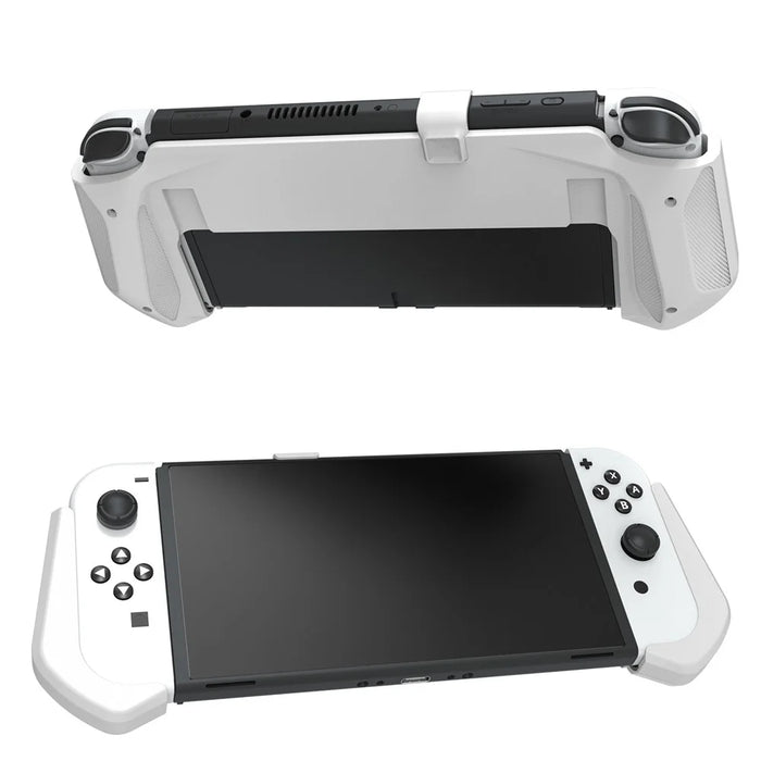 JYS JYS-NS232 For Nintendo Switch OLED Game Console Non-Slip Pluggable Base Grip Case - White - 1