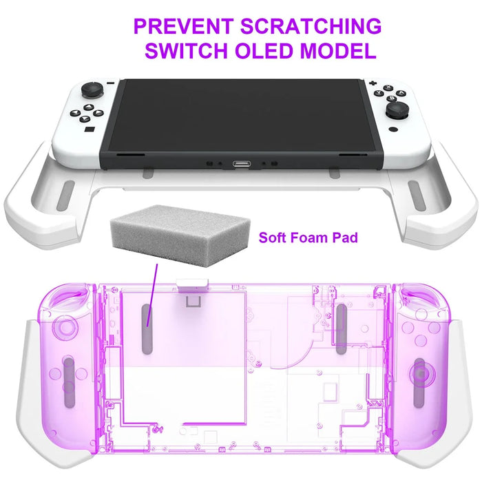 JYS JYS-NS232 For Nintendo Switch OLED Game Console Non-Slip Pluggable Base Grip Case - White - 5