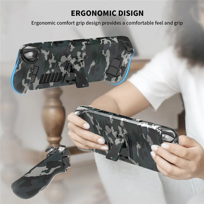 JYS For Steam Deck Game Console Protective Case with Bracket Heat Dissipation Shockproof Shell - 5