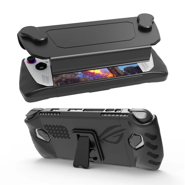 JYS JYS-RA005 For ASUS ROG Ally Game Console Heat Dissipation Protective Shell TPU Case with Kickstand - Black - 1