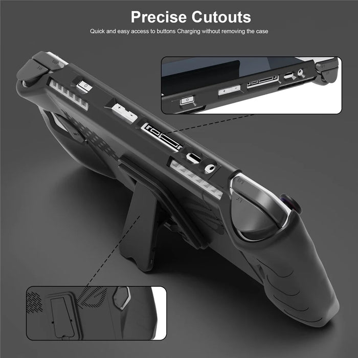 JYS JYS-RA005 For ASUS ROG Ally Game Console Heat Dissipation Protective Shell TPU Case with Kickstand - Black - 3