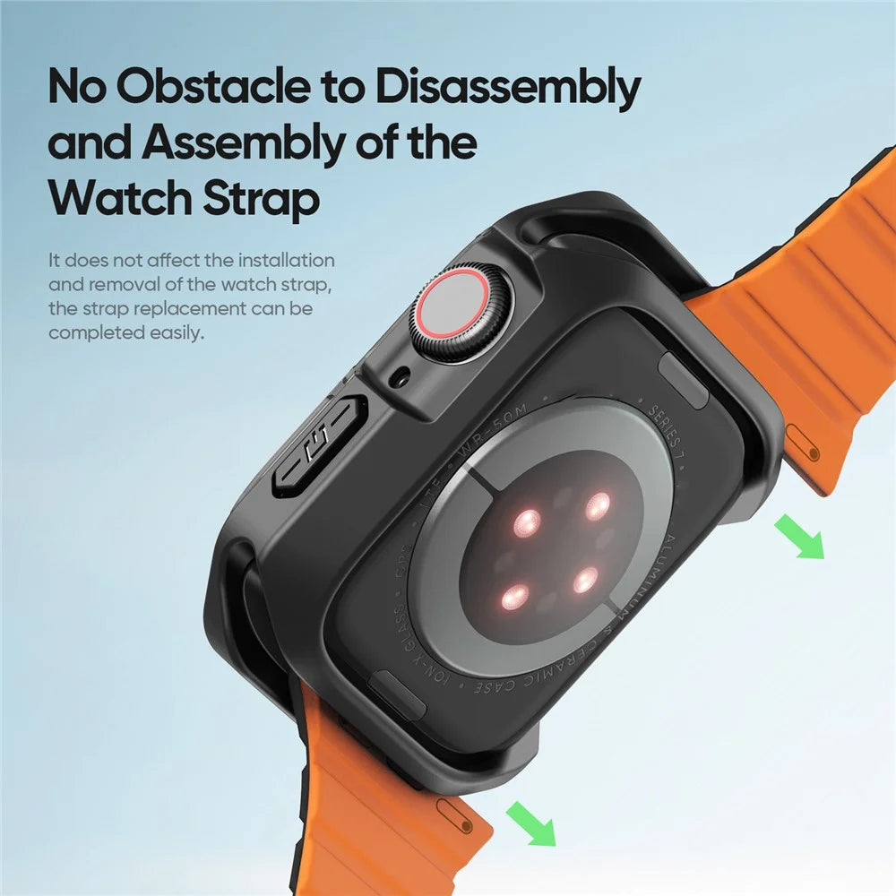 DUX DUCIS Tamo Series for Apple Watch Series 9  /  8  /  7 41mm Watch Case PC+Silicone Shockproof Cover - Translucent Black - 5