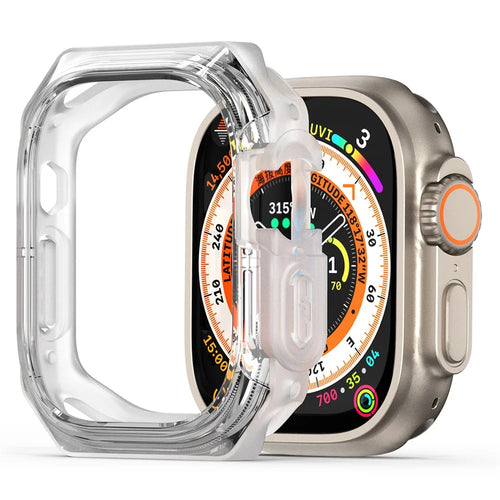 DUX DUCIS Tamo Series for Apple Watch Ultra 3 / Ultra 2 / Ultra 49mm Watch Case PC+Silicone Watch Cover Protector - Transparent White - 1