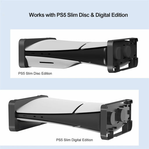 JYS JYS-P5178 Horizontal Stand for Sony PS5 Slim Disc / Digital Game Console Desktop Storage Holder - Black - 2