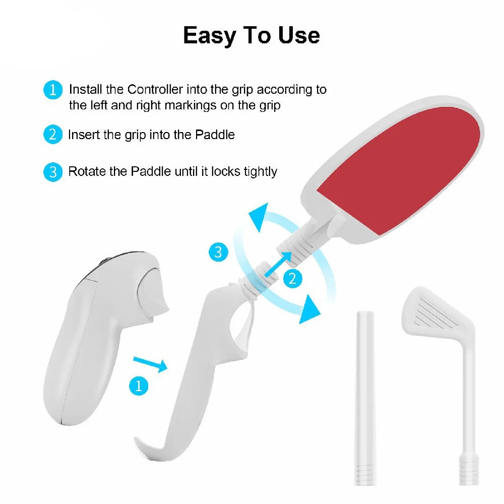 JYS JYS-MQ009 For Meta Quest 3 / 3S Table Tennis Racket Golf Club Adapter Controllers Grips Stick Handle Accessories - 3
