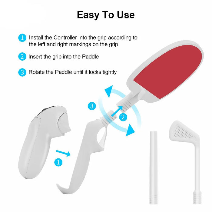 JYS JYS-MQ009 For Meta Quest 3 / 3S Table Tennis Racket Golf Club Adapter Controllers Grips Stick Handle Accessories - 3