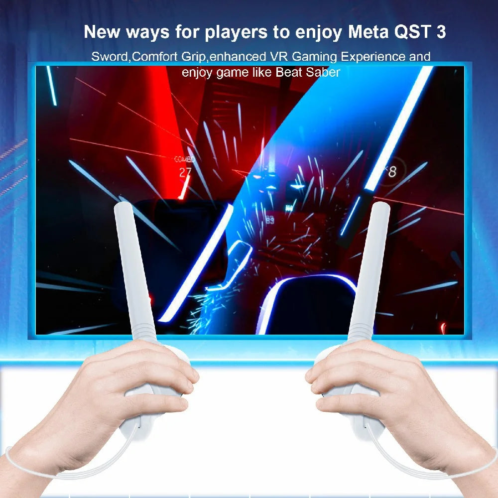 JYS JYS-MQ009 For Meta Quest 3 / 3S Table Tennis Racket Golf Club Adapter Controllers Grips Stick Handle Accessories - 4