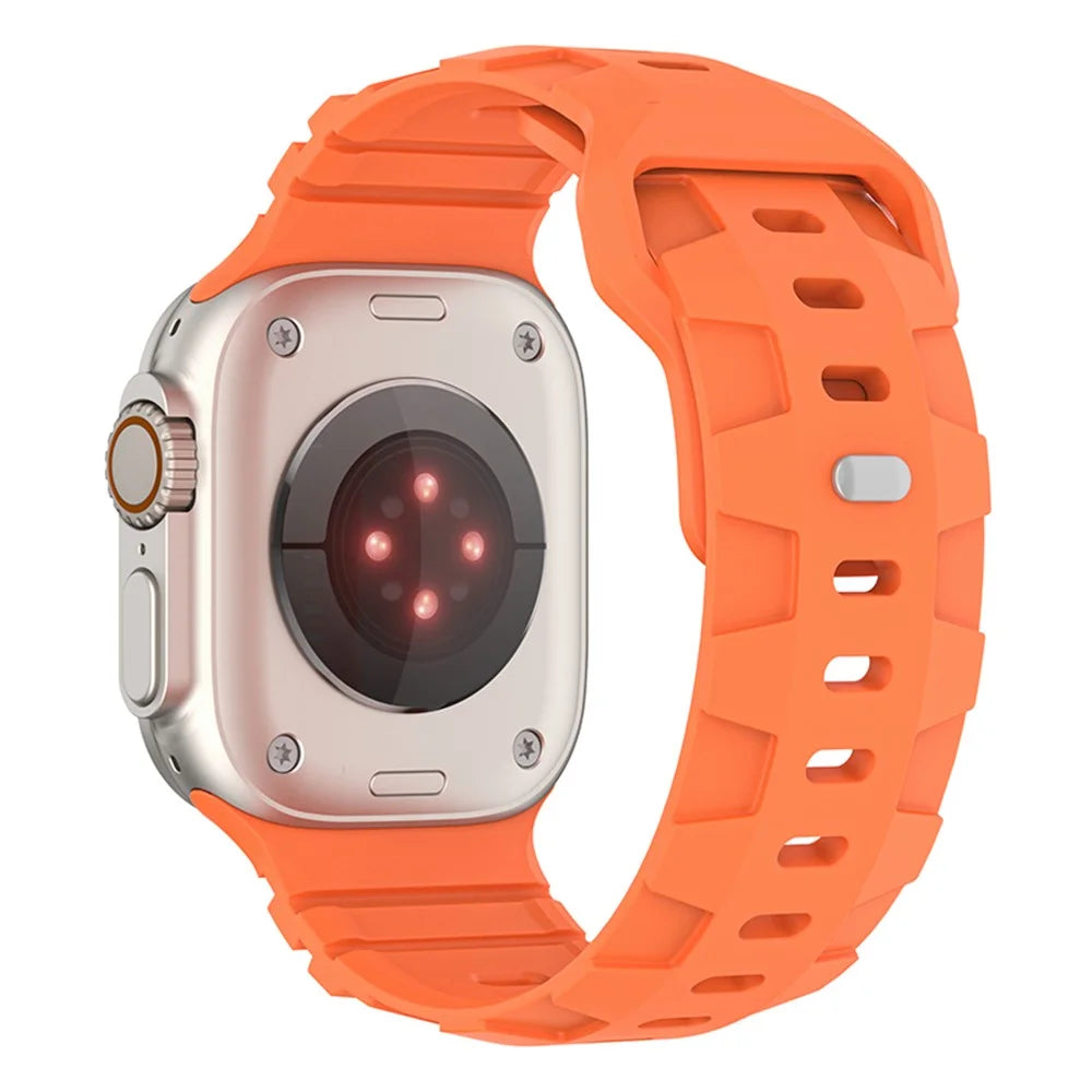 YINGSHEHUI For Apple Watch Ultra 3 2 1 49mm / Series 11 10 46mm / 9 8 7 45mm / SE3 SE2 SE 6 5 4 44mm / 3 2 1 42mm Silicone Watch Band - Orange - 1