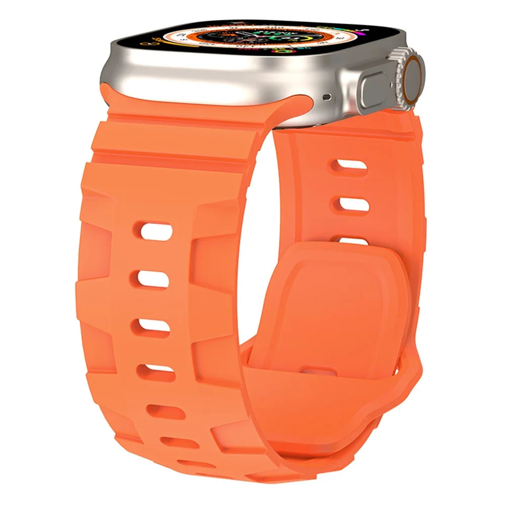 YINGSHEHUI For Apple Watch Ultra 3 2 1 49mm / Series 11 10 46mm / 9 8 7 45mm / SE3 SE2 SE 6 5 4 44mm / 3 2 1 42mm Silicone Watch Band - Orange - 2