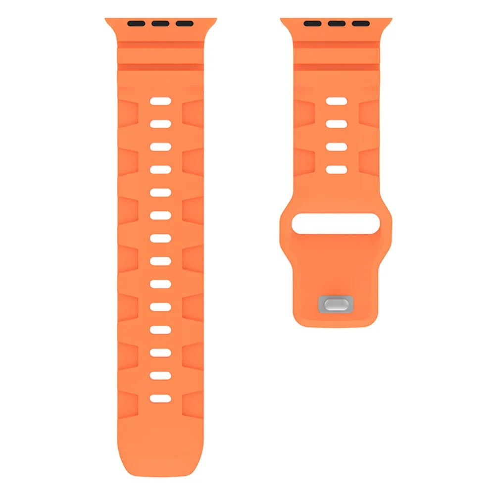 YINGSHEHUI For Apple Watch Ultra 3 2 1 49mm / Series 11 10 46mm / 9 8 7 45mm / SE3 SE2 SE 6 5 4 44mm / 3 2 1 42mm Silicone Watch Band - Orange - 3