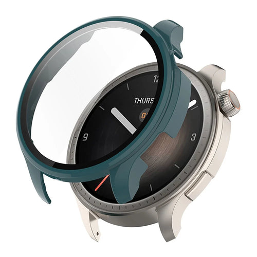 ENKAY HAT PRINCE For Huami Amazfit Balance Overall PC Watch Case with Tempered Glass Screen Protector - Dark Green - 1