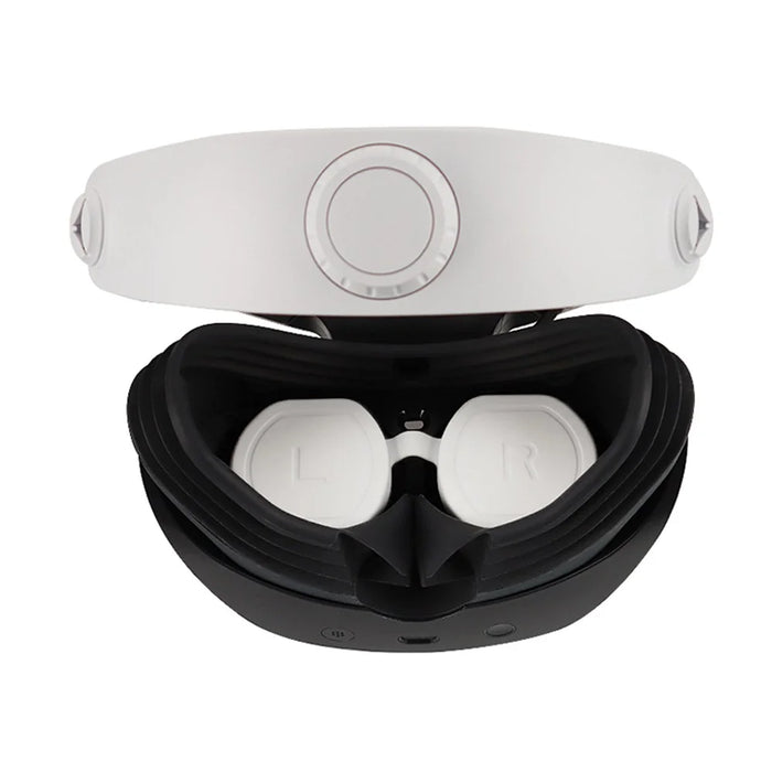 For Sony PlayStation VR2 Silicone Headset Case + Lens Cap + 2 Thumb Grip Caps - Black - 3