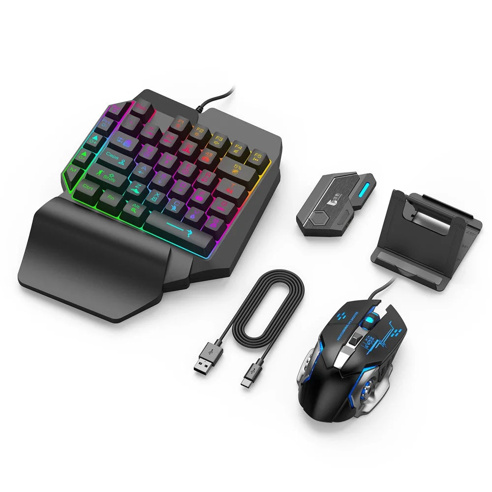 GAMWING Elite Converter+G2 Mouse+K12 Mute Keyboard+Phone Bracket Stand - 1