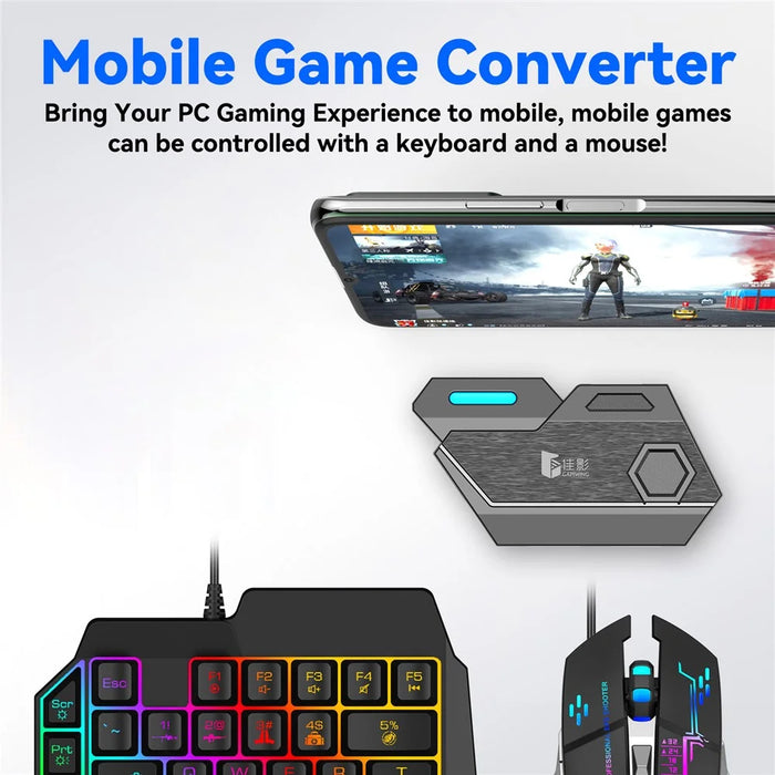 GAMWING Elite Converter+G2 Mouse+K12 Mute Keyboard+Phone Bracket Stand - 4