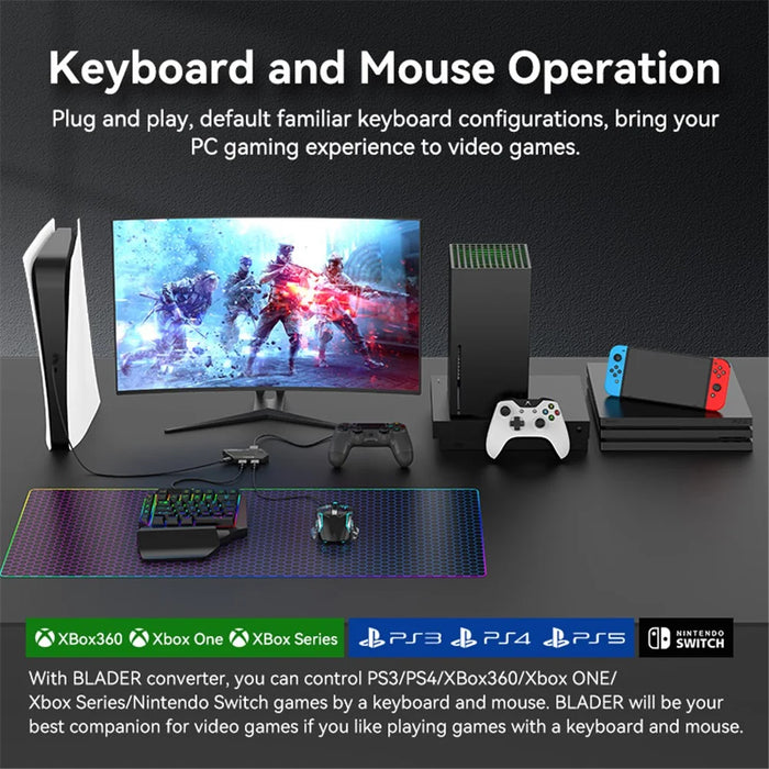 GAMWING Blader Game Converter +  G7 Keyboard + GM86 Mouse + OTG Adapter Set - 4