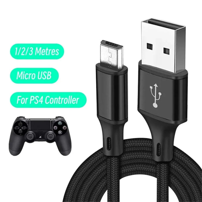 For Sony PS4 Game Controller Charger Cord USB to Micro-USB Charging Cable, 2m - 2