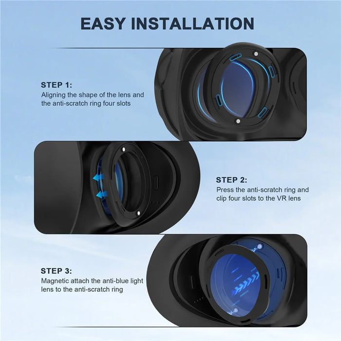 STARTRC GAMES 1 Pair for Meta Quest 3 Anti Blue Light Anti-scratch Lens Protective Cover Set - 3