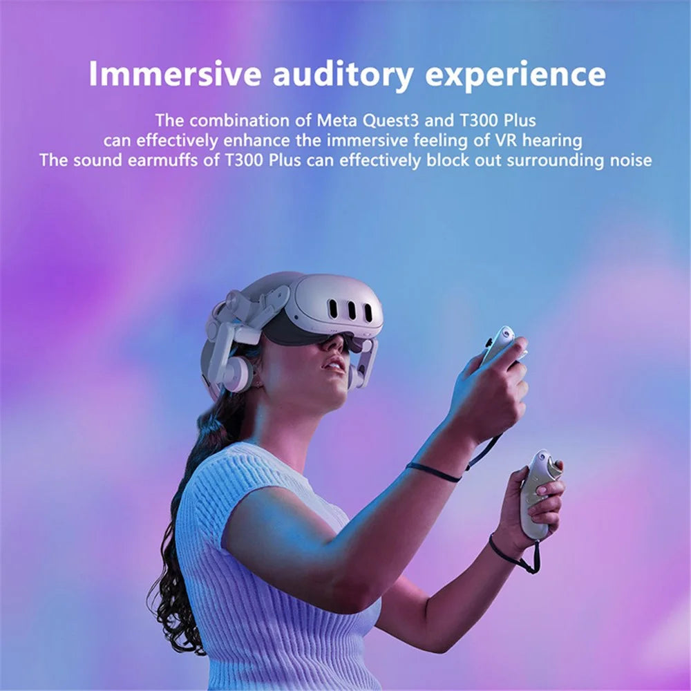 FIIT VR T300 Plus Headband+Front Cover+ Earmuffs for Meta Quest 3 VR Headset Accessories - 3